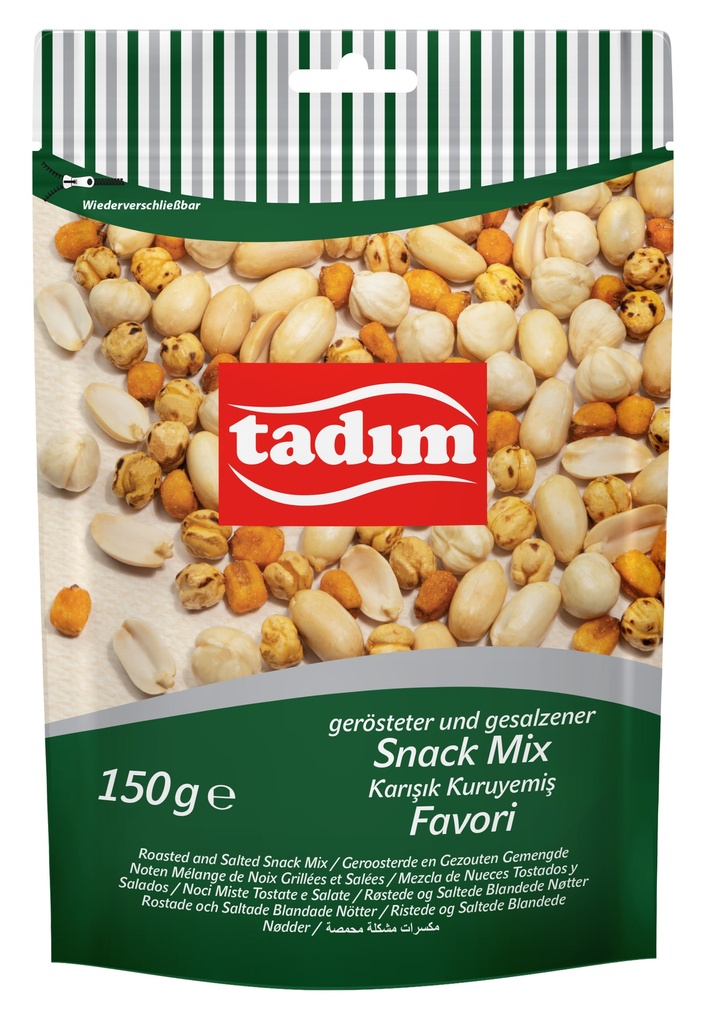 150 GR. SNACK-MIX GEROOSTERD & GEZOUTEN